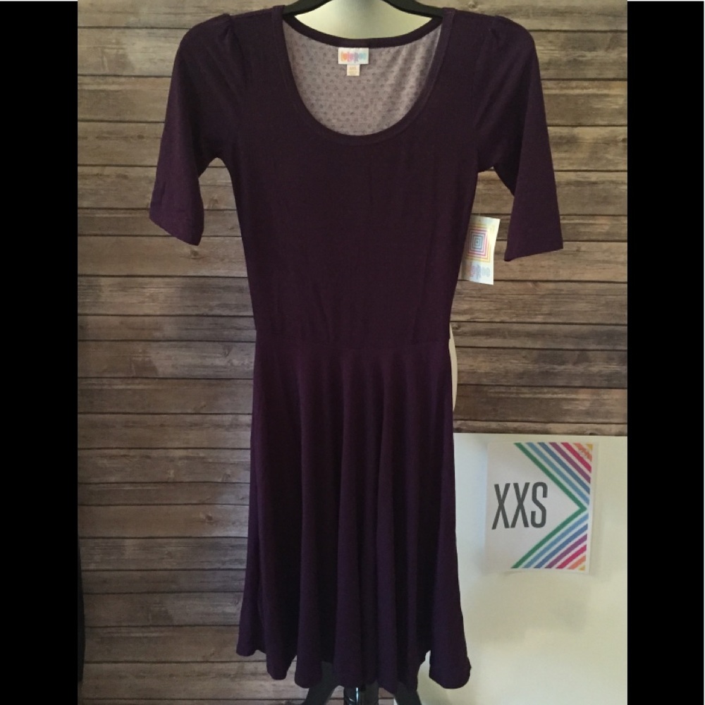 NWT LuLaRoe Nicole Dress Size XXS purple